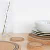 LIGA Cork Printed Round Placemats, Set of 6, Natural