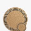 LIGA Cork Printed Round Placemats, Set of 6, Natural