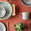 Denby Halo Speckle Stoneware Pasta Bowls, Set of 4, 22cm, Grey