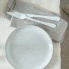 Denby White Speckle Stoneware Medium Coupe Plates, Set of 4, 21cm, White