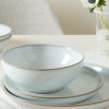 Denby White Speckle Stoneware Medium Coupe Plates, Set of 4, 21cm, White