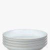 Denby White Speckle Stoneware Medium Coupe Plates, Set of 4, 21cm, White
