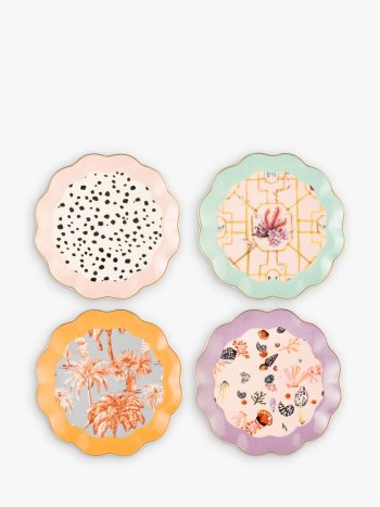 Eleanor Bowmer Fine China Cake Plates, Set of 4, 20cm, Assorted