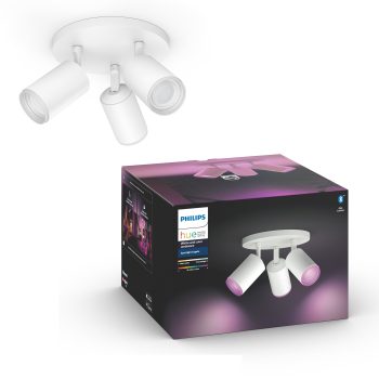 Philips HUE Fugato 3 Light Smart LED Ceiling Spotlight Plate White