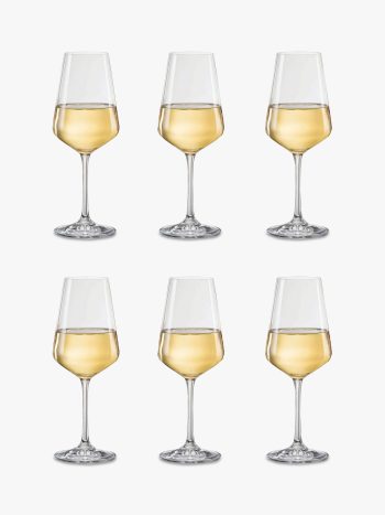 Dartington Crystal Simplicity White Wine Glasses, 250ml, Set of 6, Clear