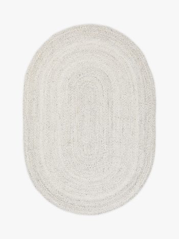 John Lewis Braided Oval Indoor/Outdoor Rug, Marl Grey, L240 x W170 cm