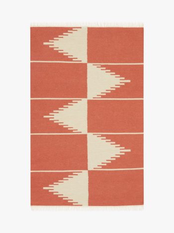 John Lewis Edge Rug, Terracotta