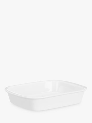 John Lewis Porcelain Rectangular Roaster Oven Dish, 26cm, White