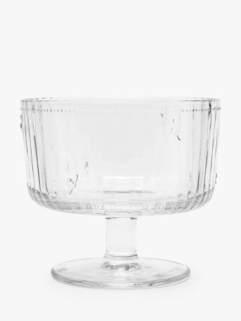 Joules Bee Footed Glass Dessert & Trifle Serving Bowl, 19cm, Clear