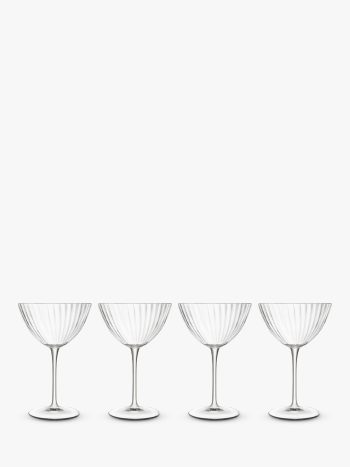Luigi Bormioli Optica Fluted Martini Glass, Set of 4, 220ml, Clear